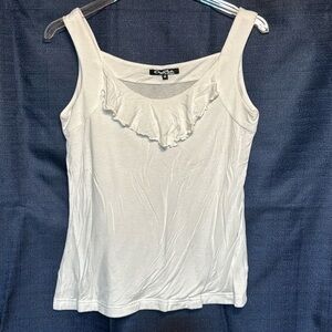 Cynthia Rowley Cream Ruffle Tank Top